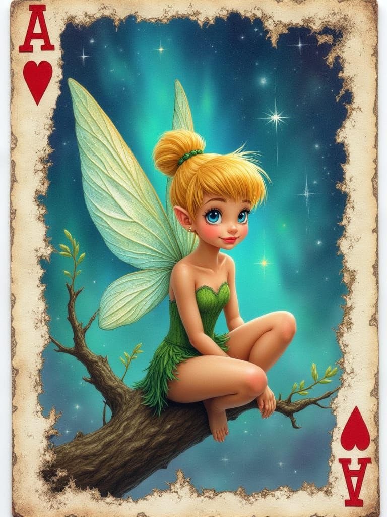Tinkerbell Poker Card in Fantasy Art Style