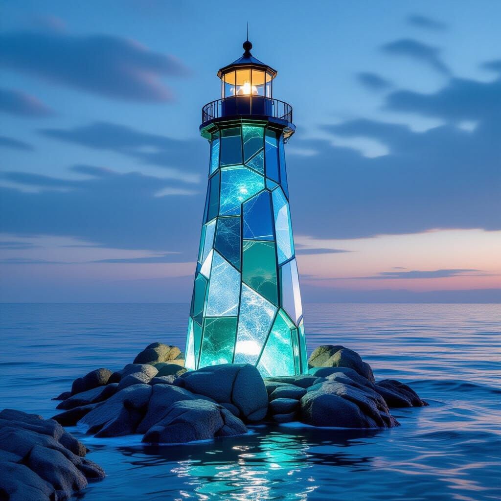 Sea Glass Lighthouse at Twilight