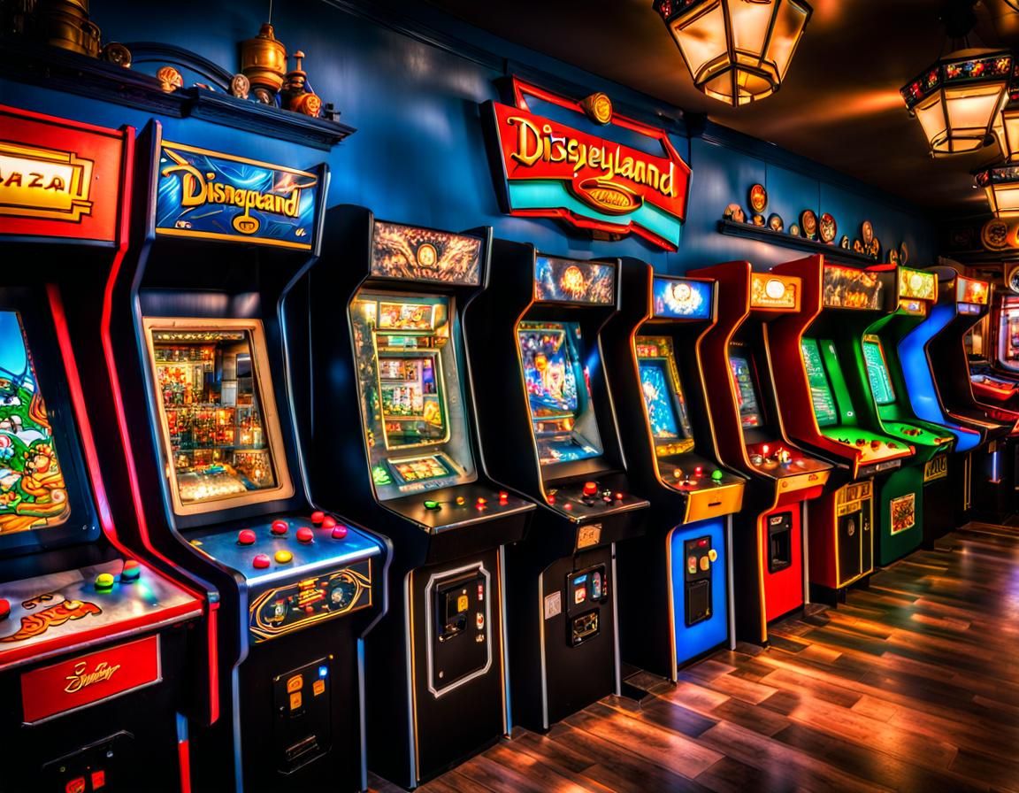 Hyperrealistic Video Game Arcade at Disneyland