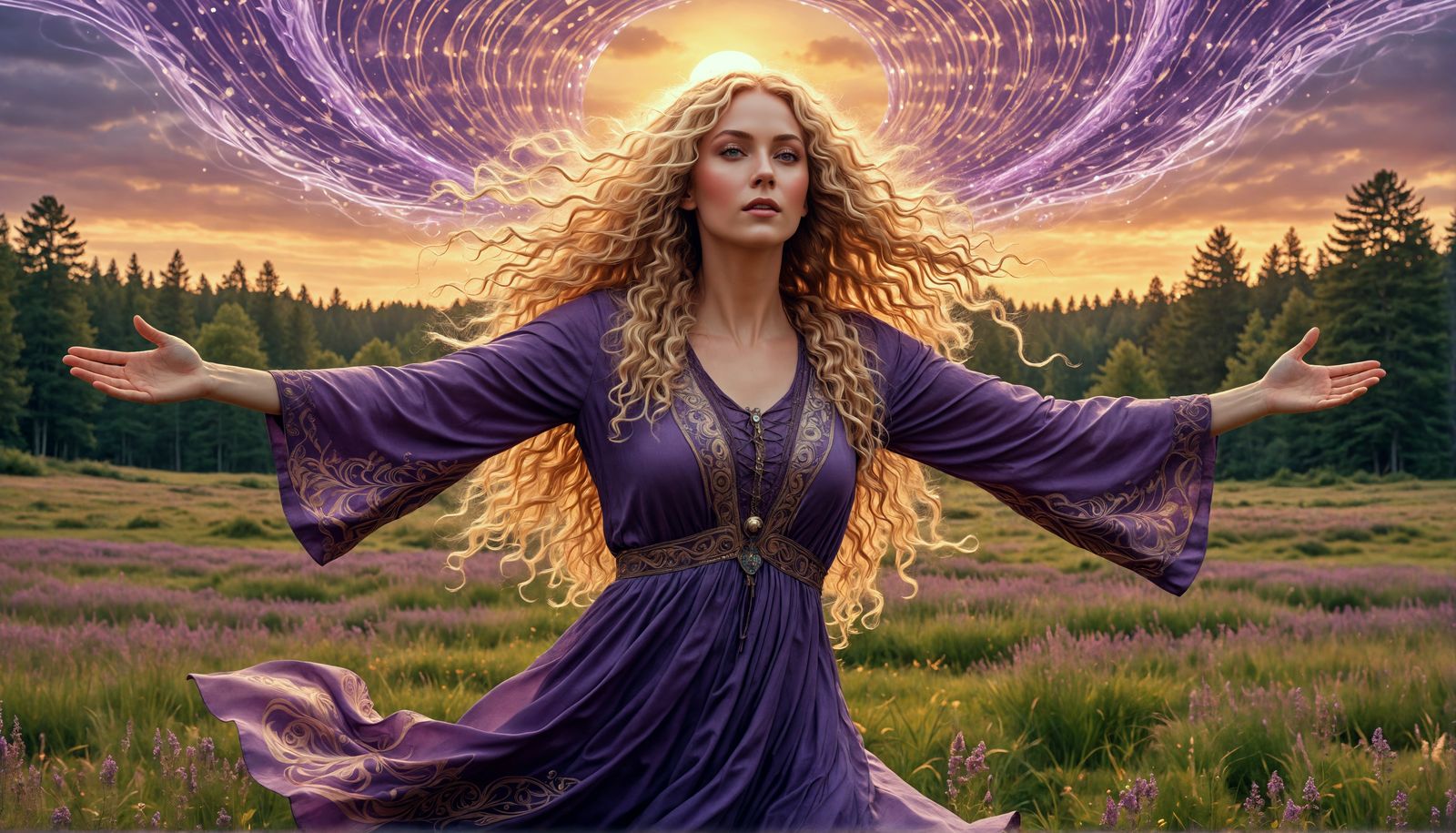 Energy Medicine Woman in Art Nouveau Style