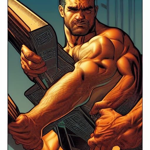 Comic Book Art of Muscular Men