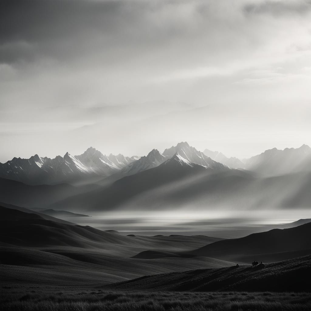 Dramatic Black and White Mountain Landscape Photography