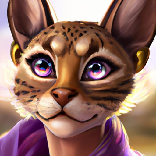 Detailed Cat Folk Character Portrait in 8k