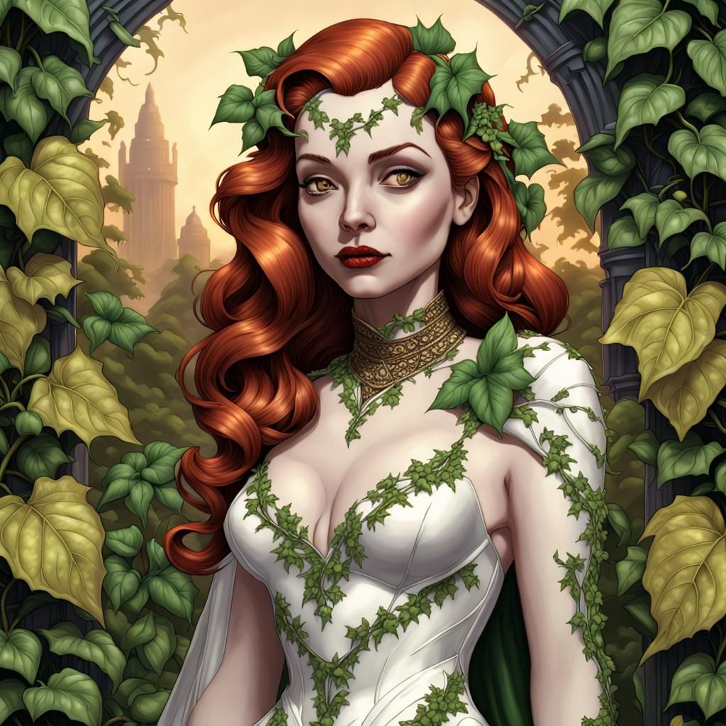 Poison Ivy Art Deco Wedding Dress in Qajar Art