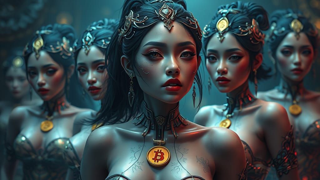 Cyberpunk Goddesses of the Bitcoin Uprising