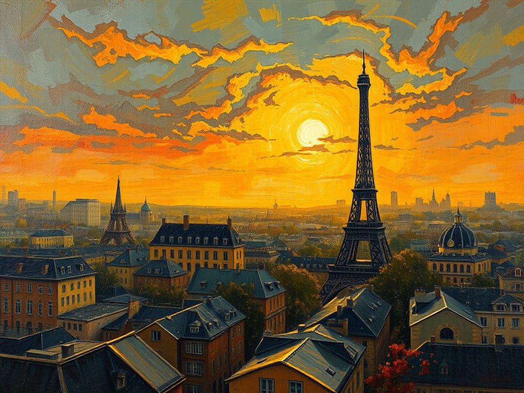 Parisian Masterpiece in Golden Sunset