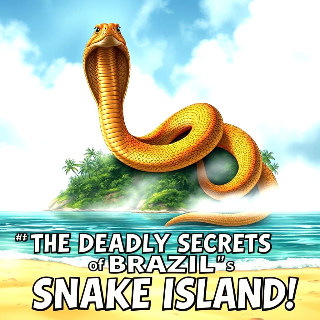 Island Paradise Threatened by a Majestic Golden Snake in a C...