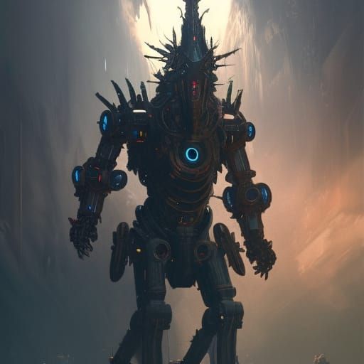 Robot God of Death Army in Dark Fantasy