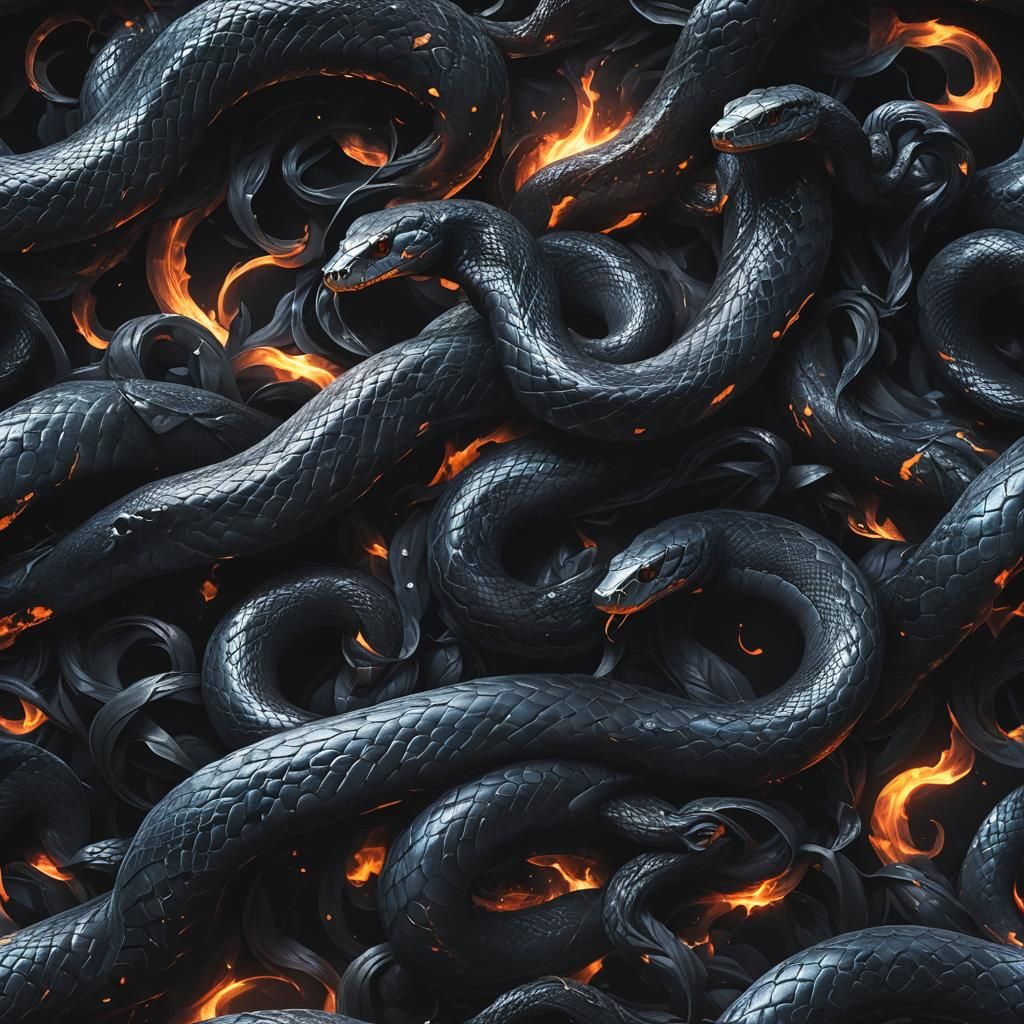 Dramatic Black Snake Digital Matte Painting