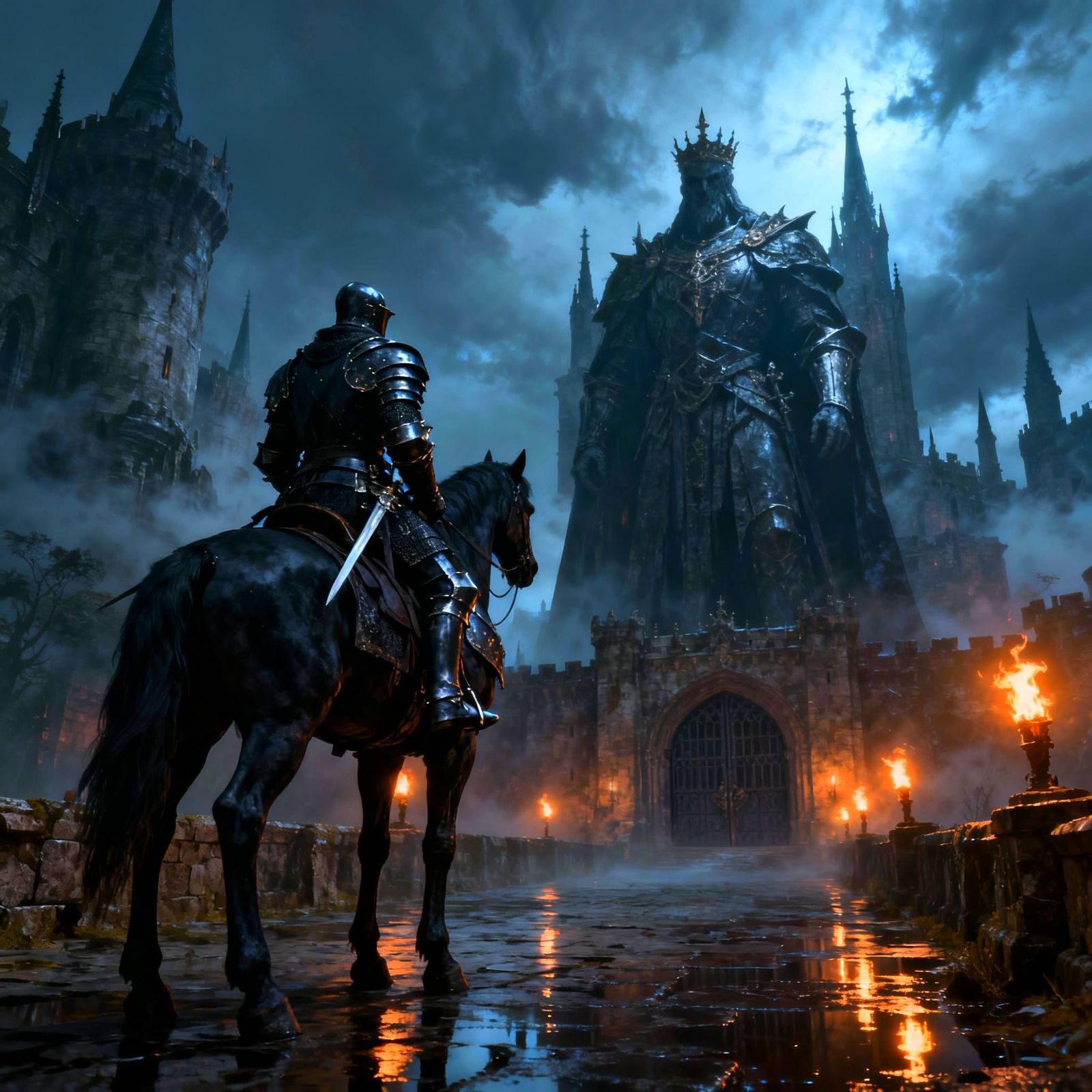 Dark Souls Knight Before Ancient Fortress Gates