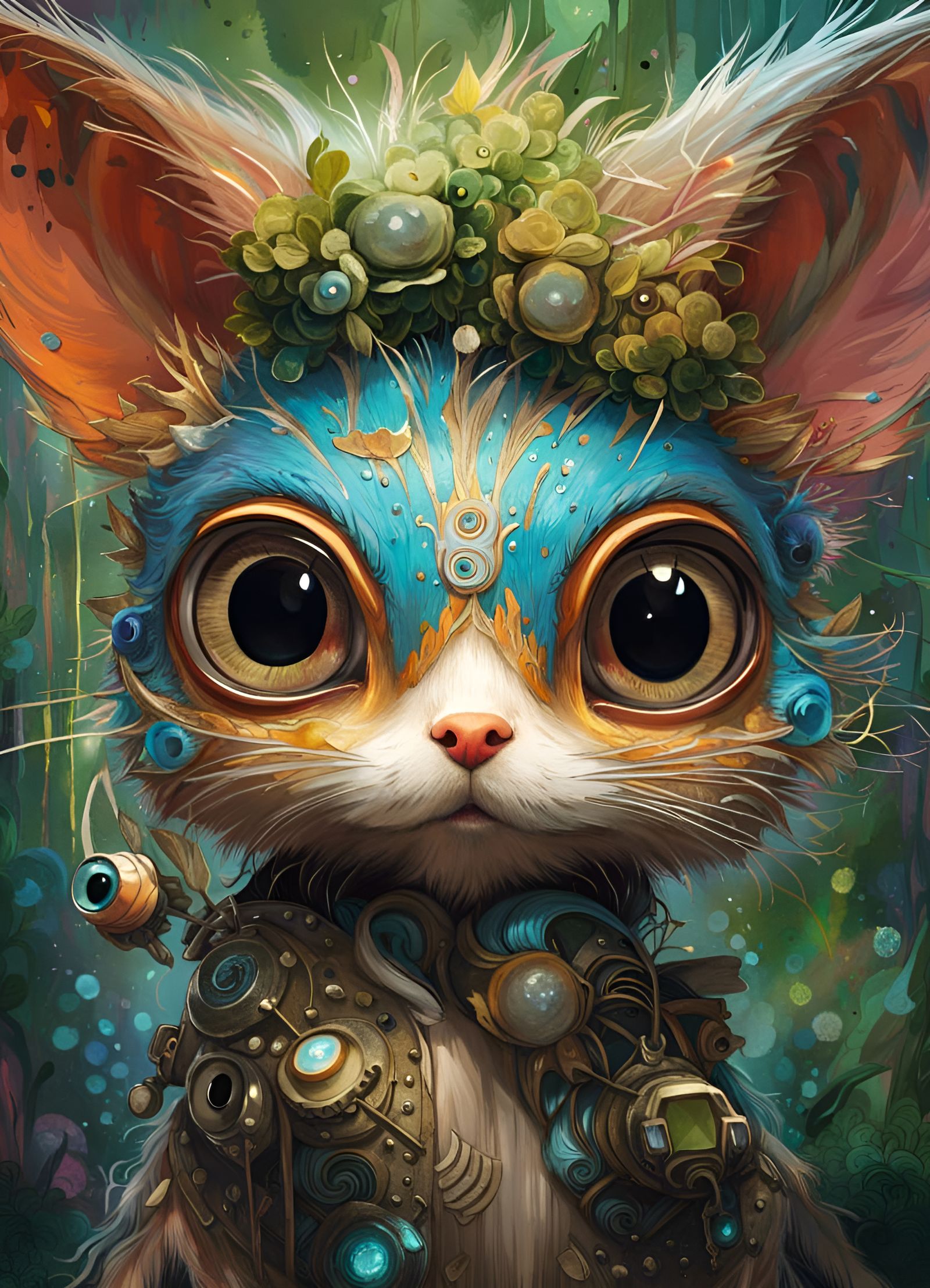 Adorable Animal Portrait in Digital Art Style