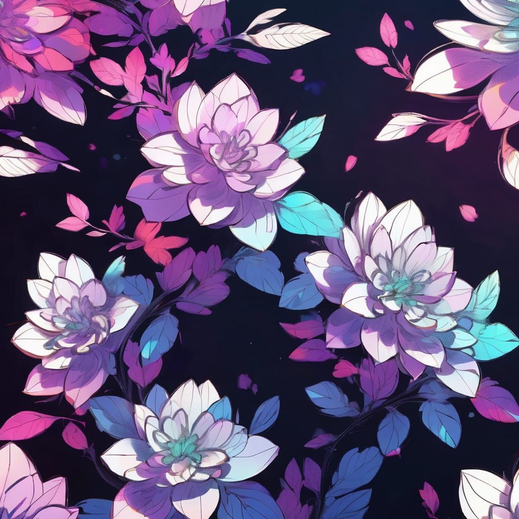 Anime-Inspired Flower Wreath with Kinetic Movement and Cel-S...