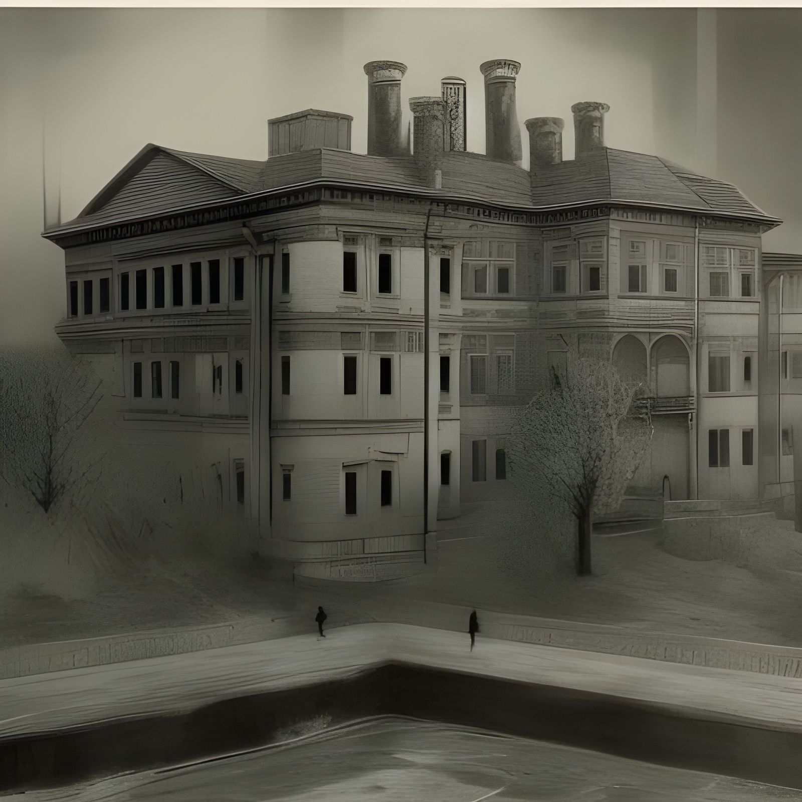 Insane Asylum, 1912: Detailed Digital Matte Painting