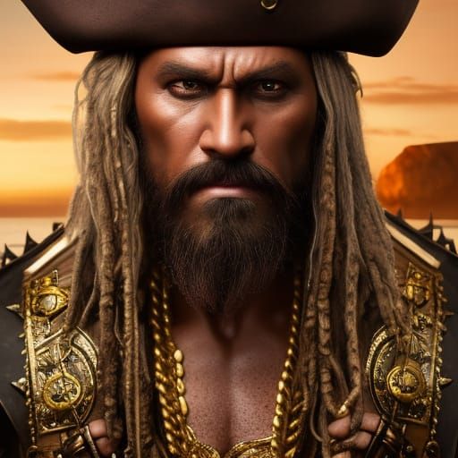 Regal Pirate King Portrait in Classical Painting Style