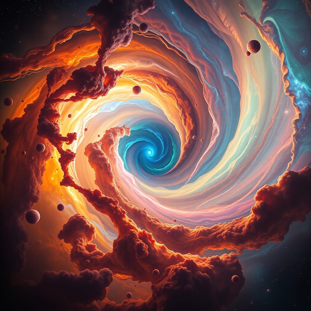 Iridescent Vortex Resembling Star-Forming Region in Photorea...