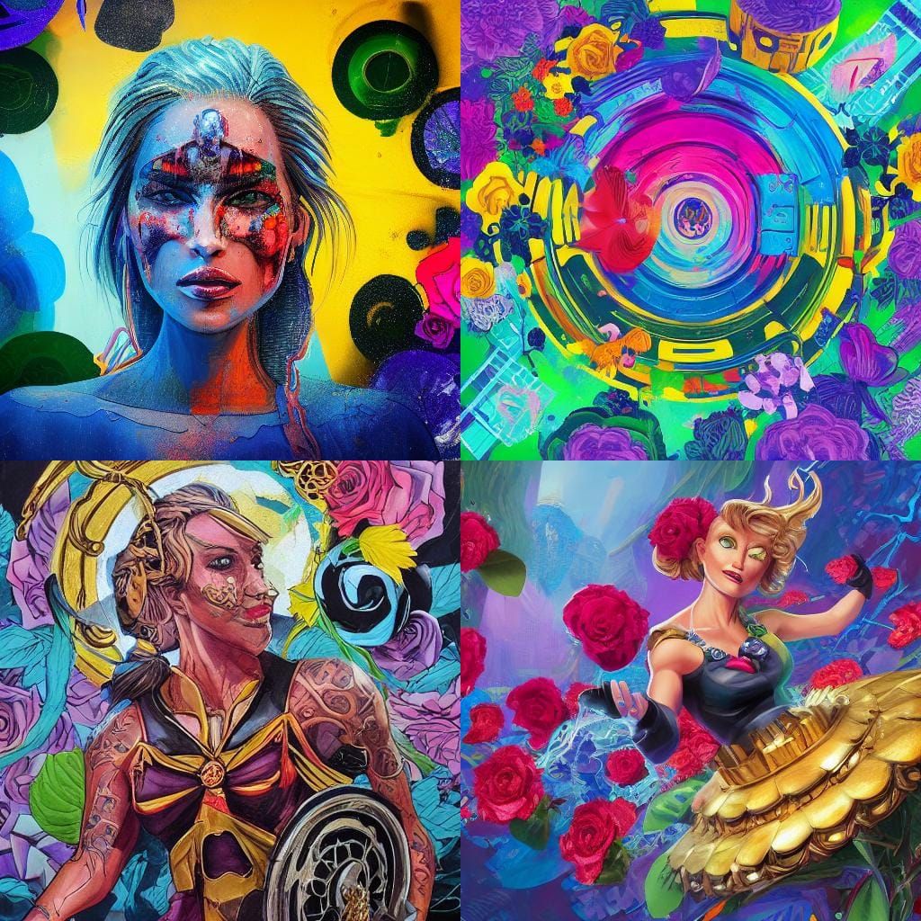 Comic Art: Blonde Woman on Exercise Bike