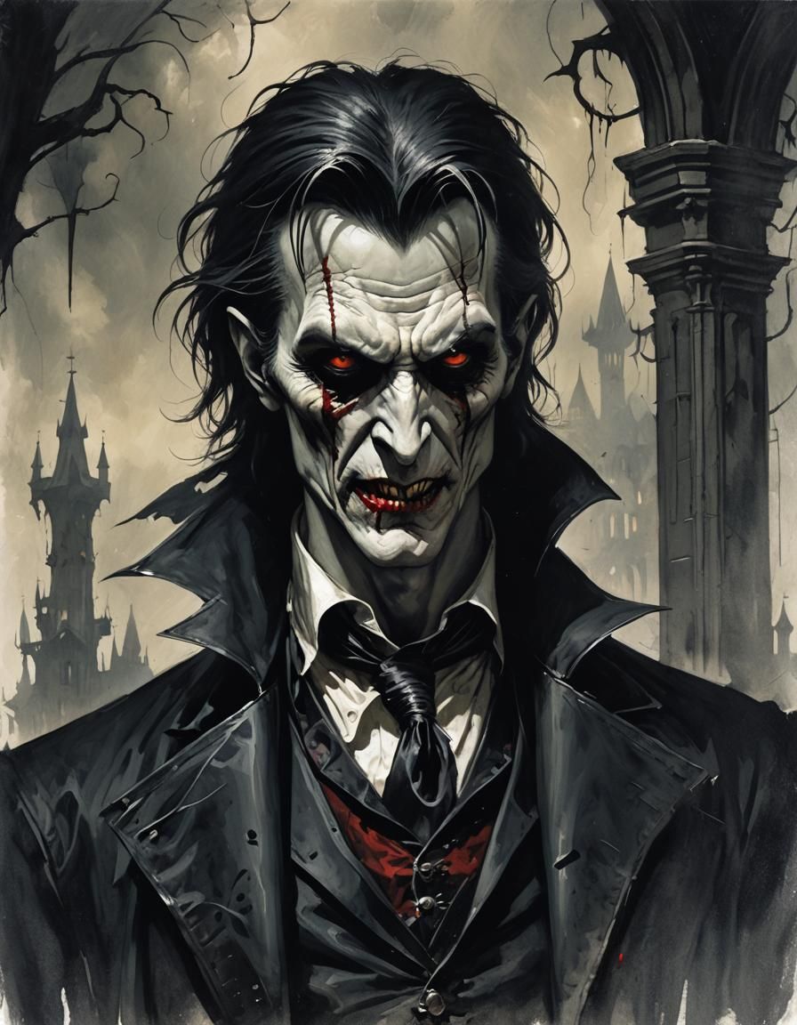 Sinister Gothic Vampire Portrait