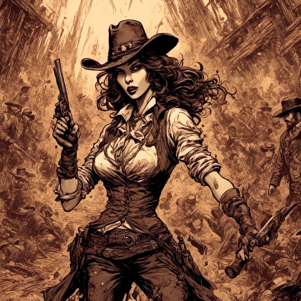 Western Sheriff in Saloon Brawl, Sinister Style