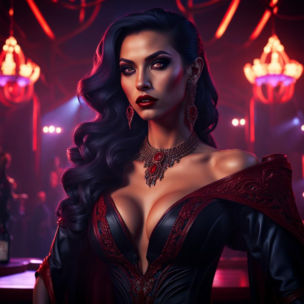 Nightclub Vampire: Detailed Matte Painting