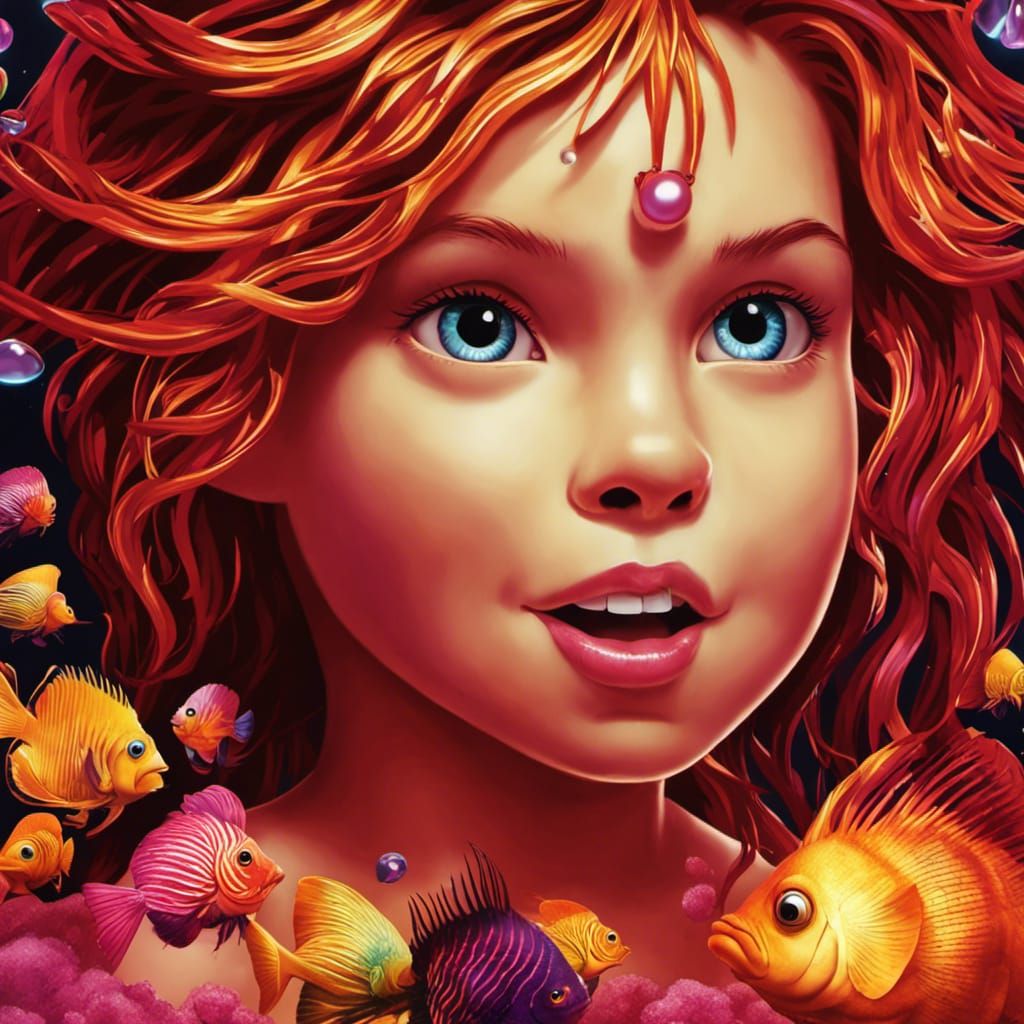 Laughing Lionfish with Pearl in Underwater Fantasy