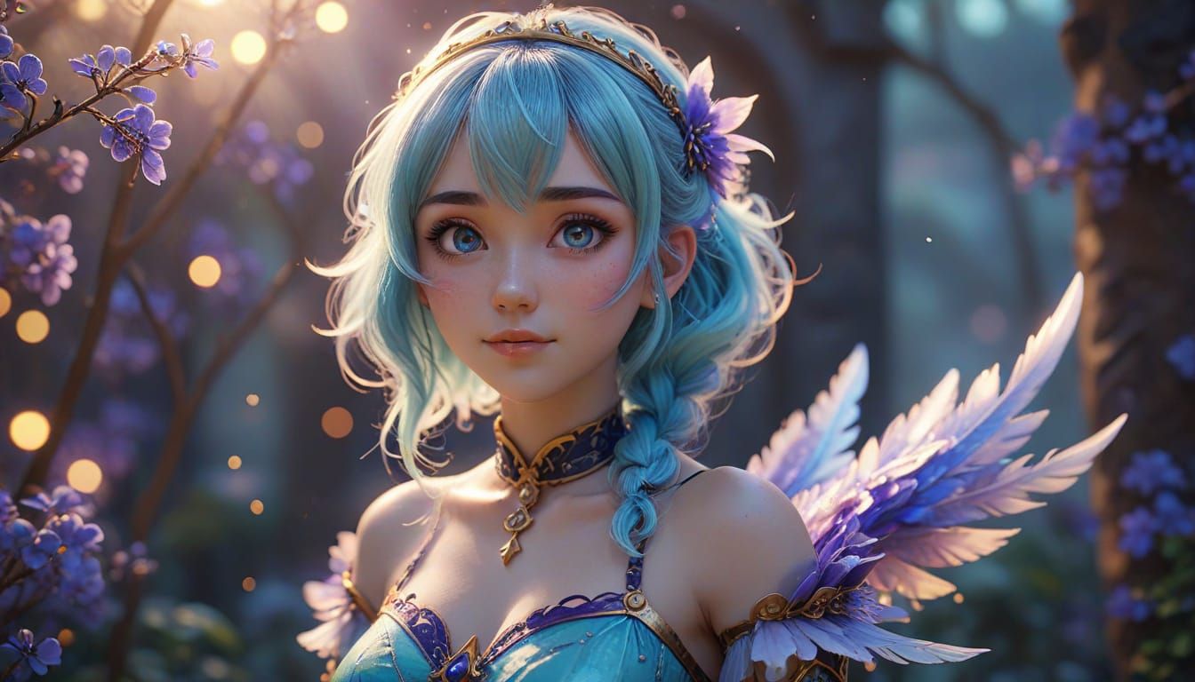 Pastel Goth Goddess in Ethereal Glow