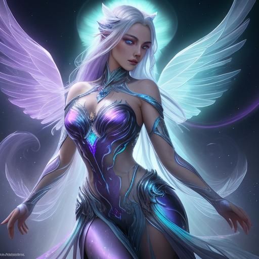 Magical Transformation into Iridescent Winged Being