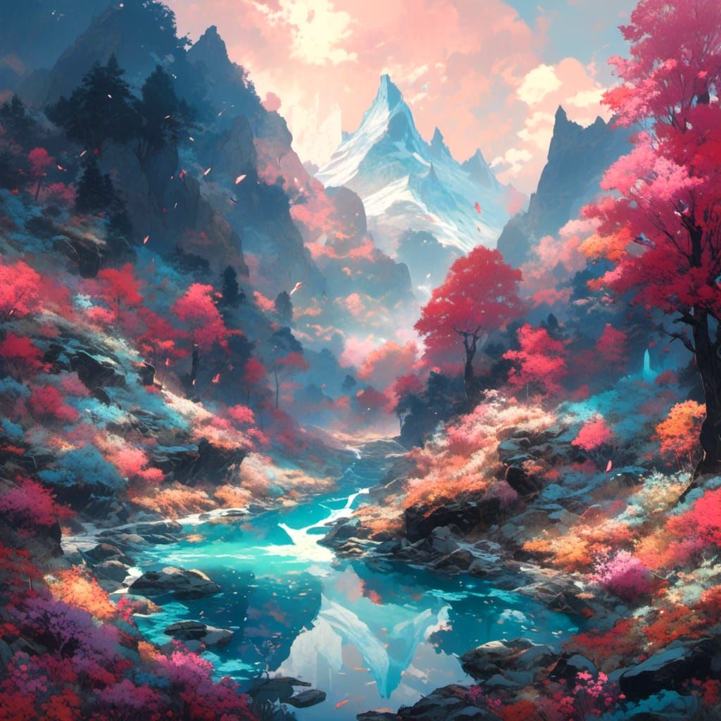 Stardust River Flows Through Crystal Valley