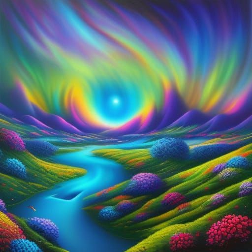 Psychedelic Spin Art in Comic Book Style