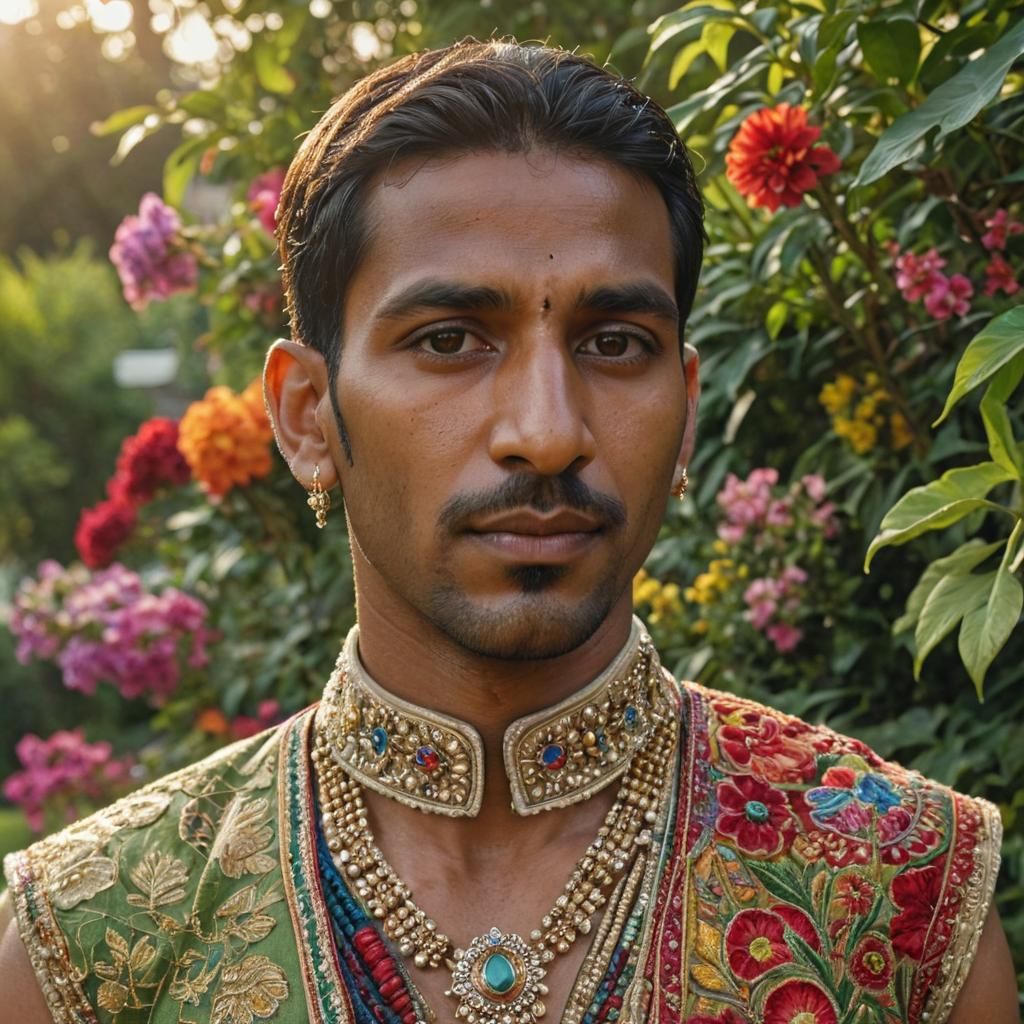 Detailed Portrait of Punjabi Man in Traditional Dress