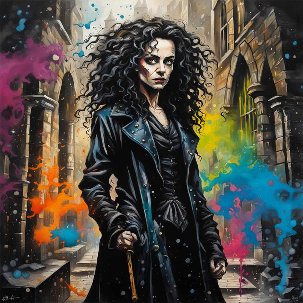 Bellatrix Lestrange Graffiti Art at Hogwarts