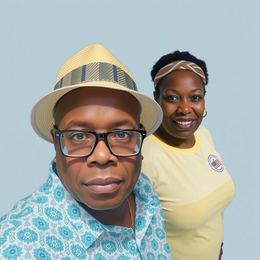 Photorealistic Studio Portrait of a Black Couple