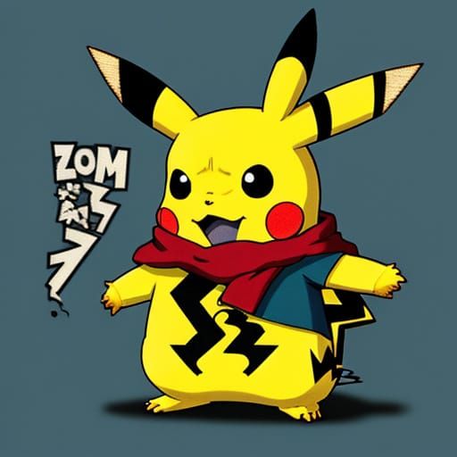 Pikachu Zombie Character Art