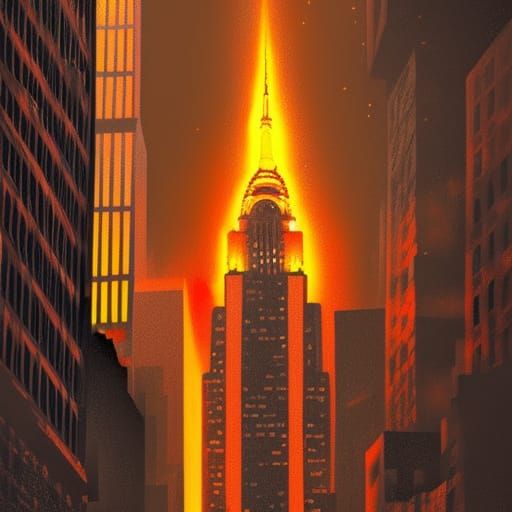 Fiery Demon Dominates Burning New York City