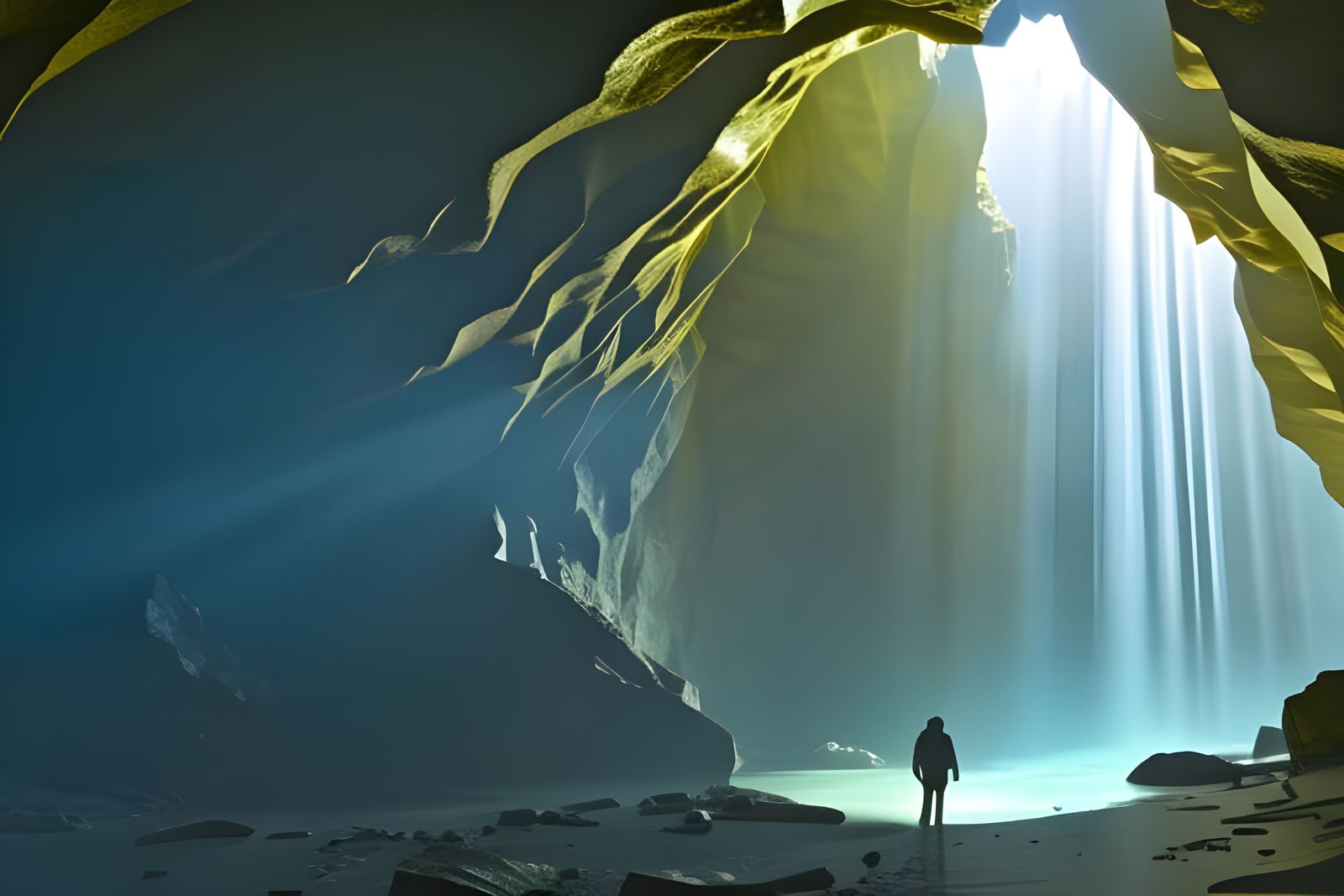 Gorgeous Ice Cave Interior, Digital Art