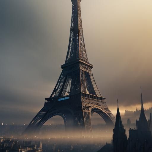 Eiffel Tower Rises in Mystical Parisian Cityscape