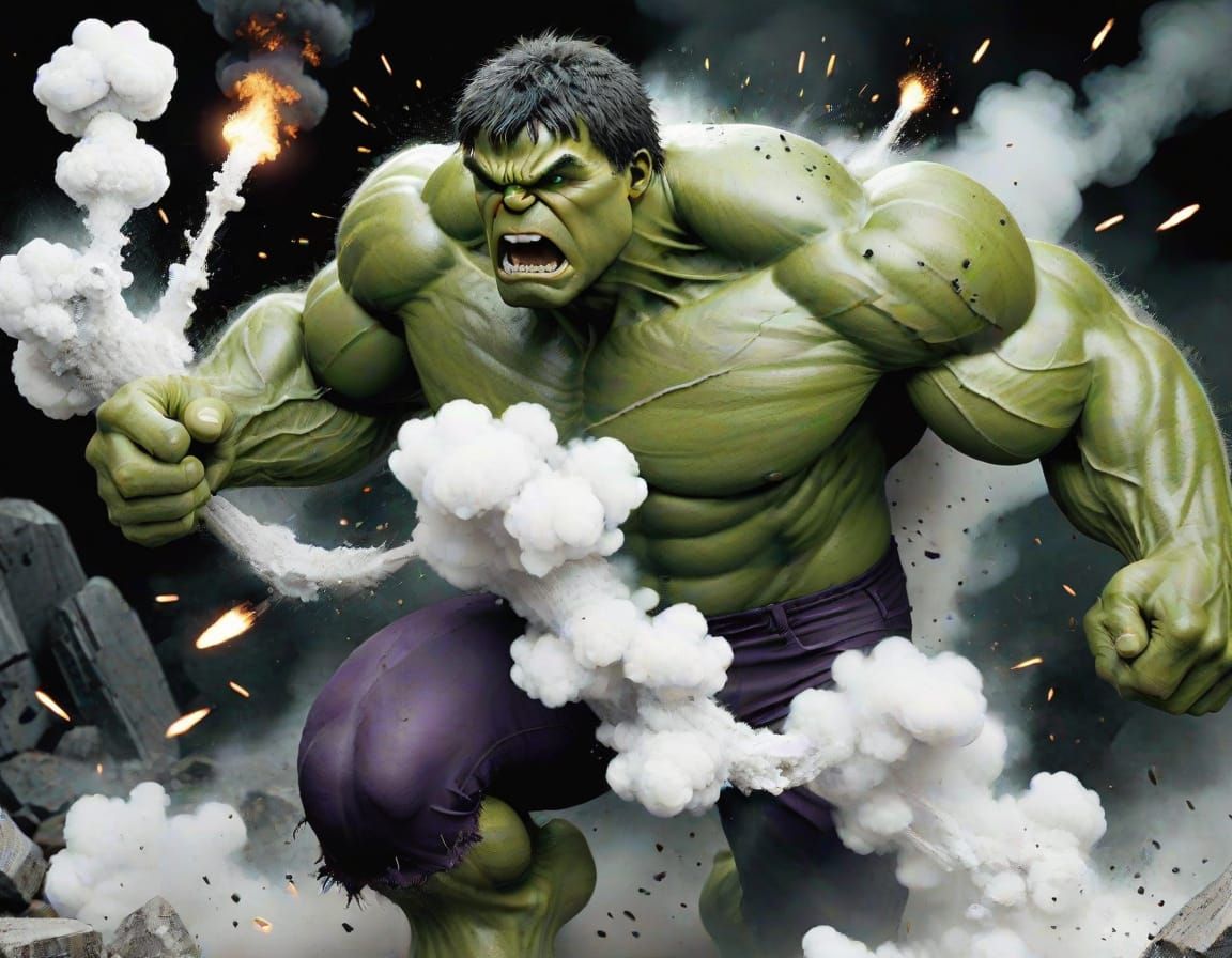 Hulk Smashing Through a Secret Base