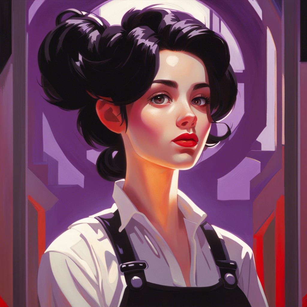 Woman with Ghosts in Pixar Animation Style