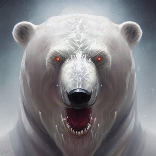 Eldritch Demonic Polar Bear Portrait