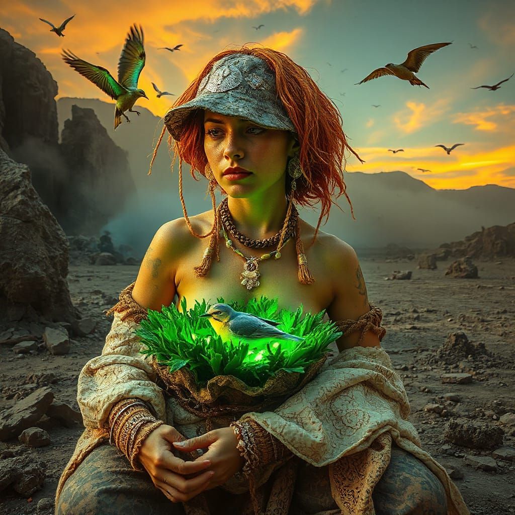 Mystical Shaman Reveals Bioluminescent Oasis in Surreal Land...