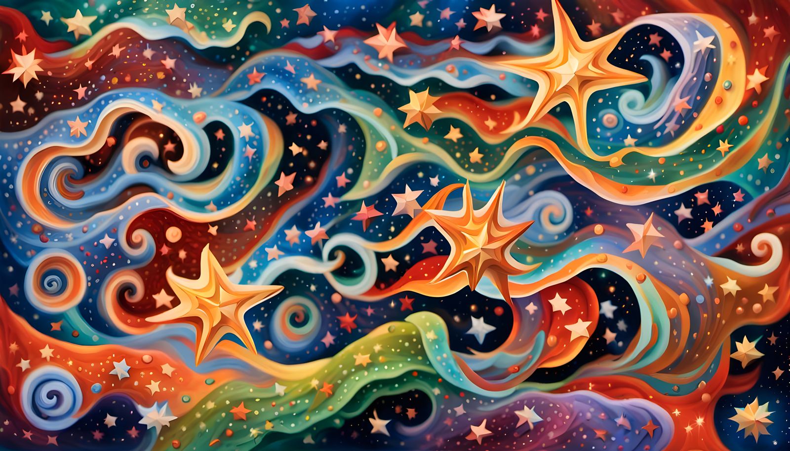 Iridescent Star Cluster Formation in Aboriginal Painting Sty...