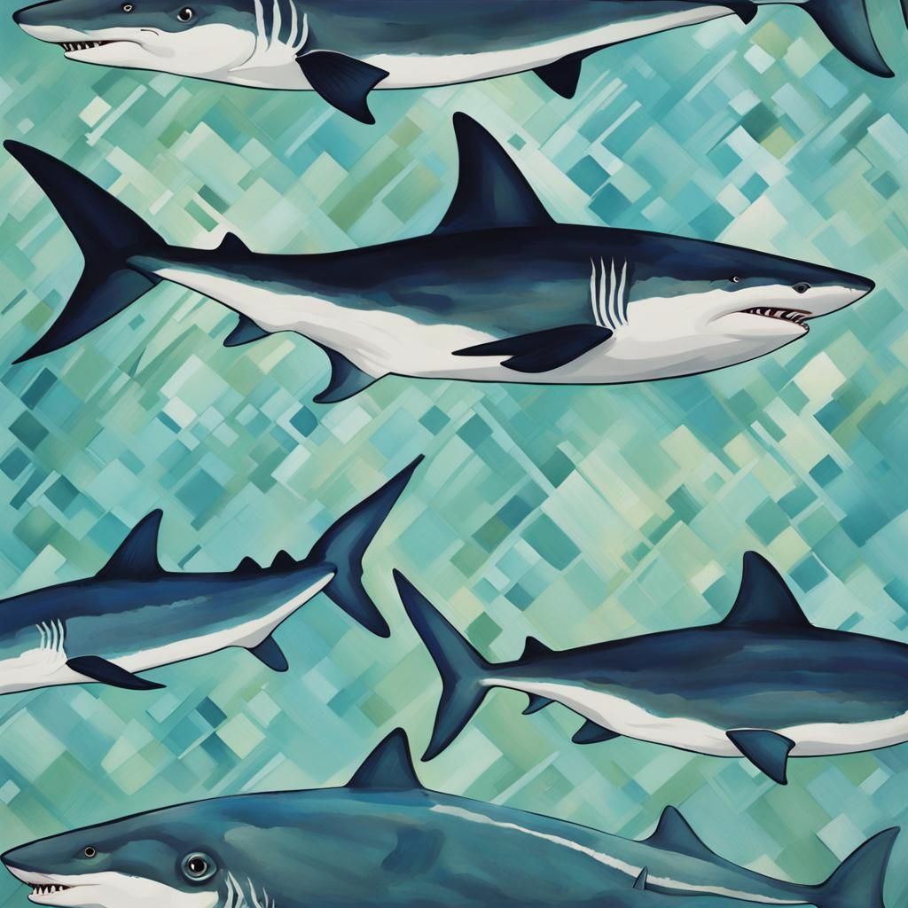 Sharks in a Vibrant Underwater Ecosystem