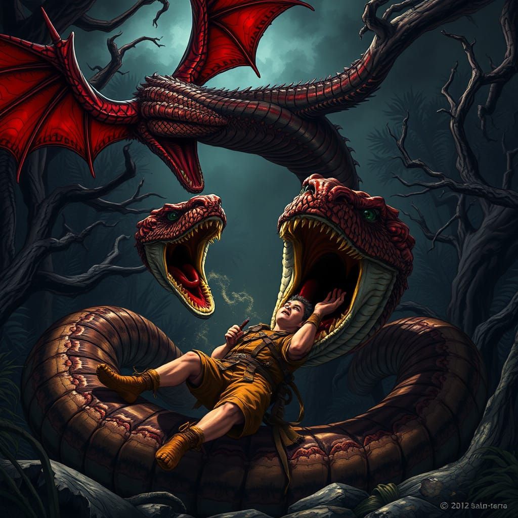 Gargantuan Dragon Swoops in to Devour Titanoboa