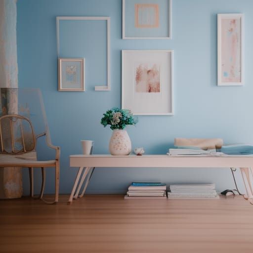 Pastel Blue Room in Professional Photography Style