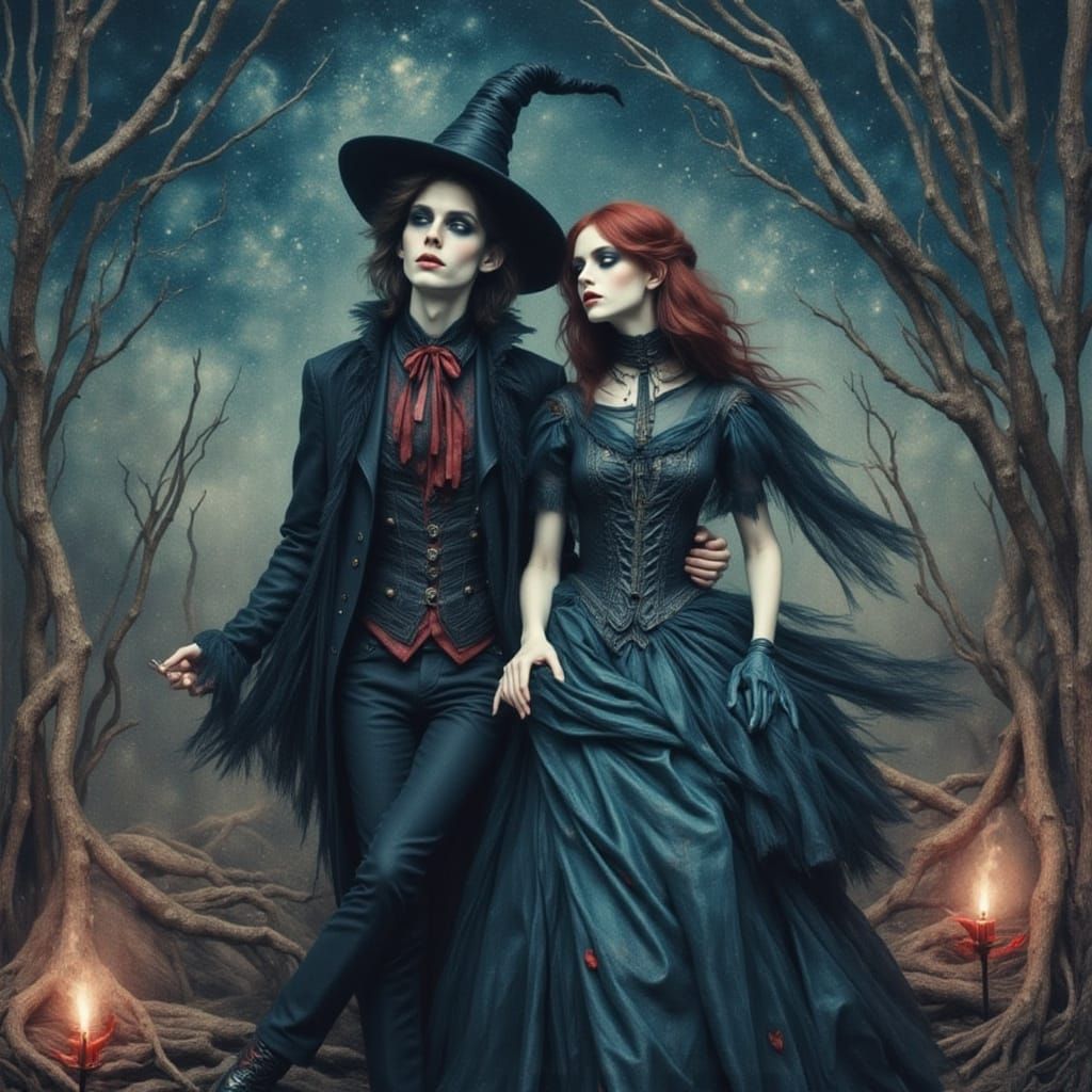 Dark Fantasy Abstract Magic Confrontation