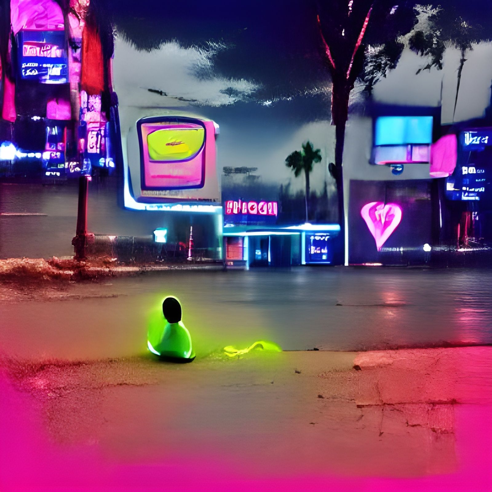 Neon Cityscape: Polished and Serene