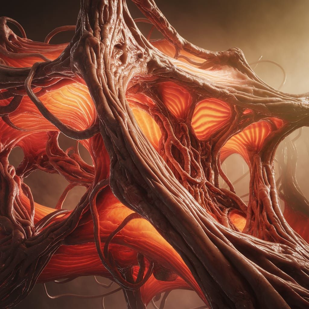 Biomechanical Horror Environment Fused with Machinery