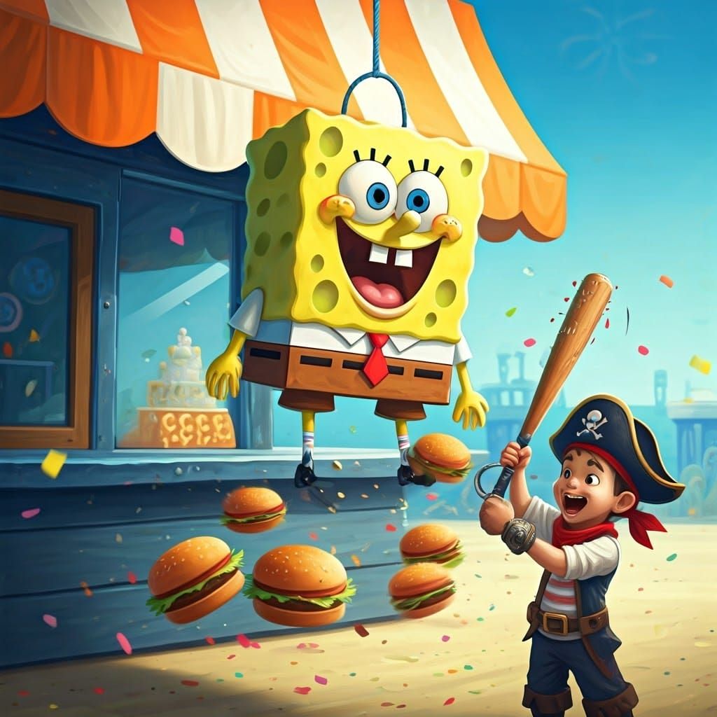 Sponge Bob Crabby Patty Piñata