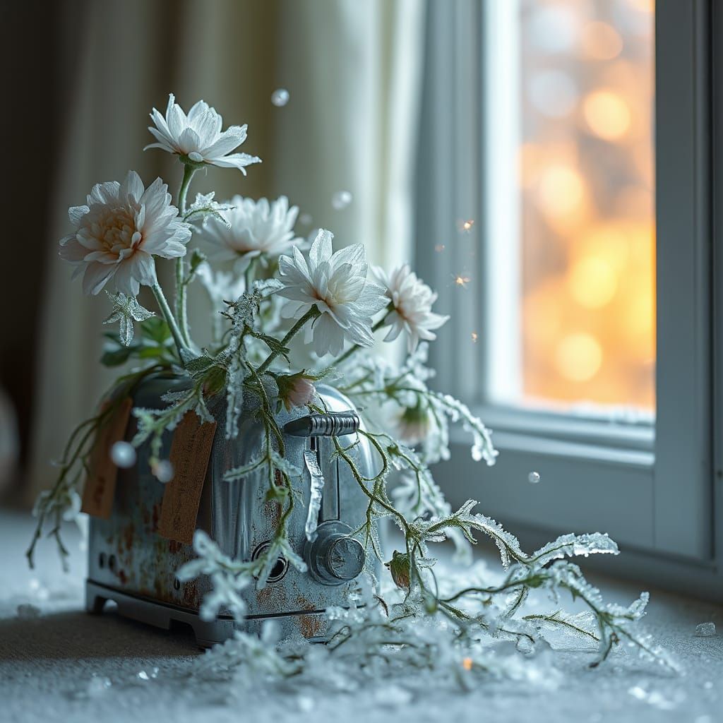 Frosty Botanicals in Retro Futuristic Toaster