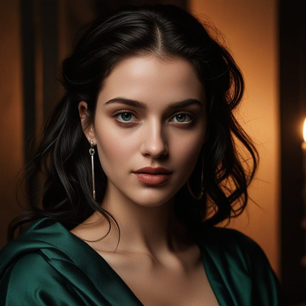 Sultry Woman in Deep Shadows