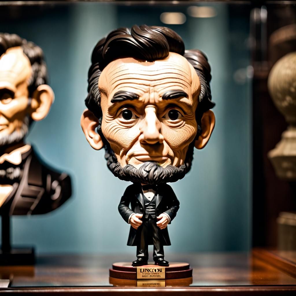 Abraham Lincoln Funko Pop in Museum Showcase